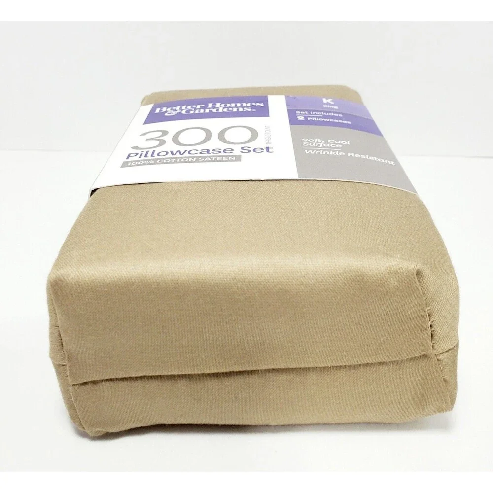 Better Homes & Gardens King Pillowcase Set 100% Cotton 300 Thread Count New